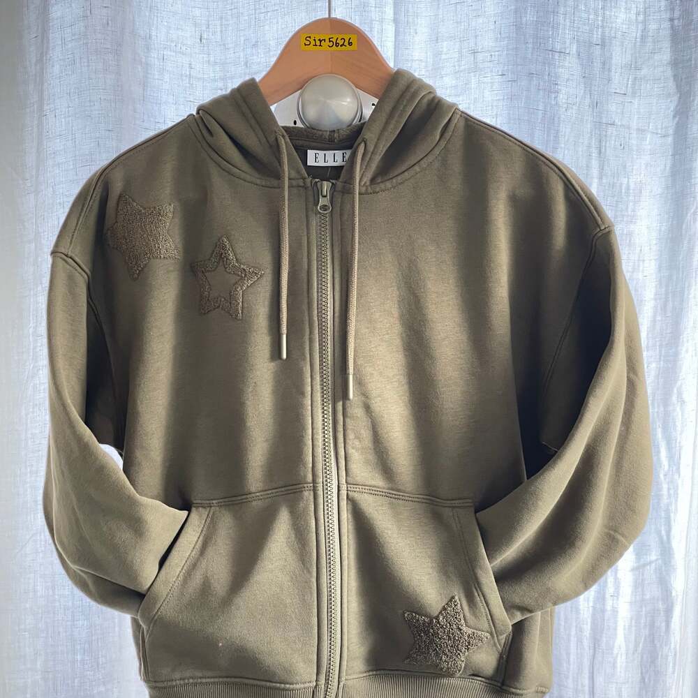 ELLE Women’s Angel Green Crop Zip Hoodie‎  Size Small